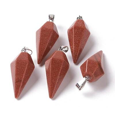 Faceted Cone Synthetic Goldstone Pendants