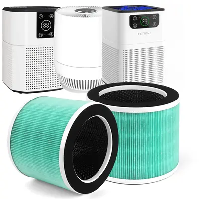 2-Pack HY1800(S) Air Purifier Filter Replacement, 3-Stage Filtration System, H13 True HEPA Filter, Green