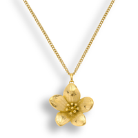 Evry Jewels Fleur Necklace for Women - Delicate Curb Chain with Oversized Flower Pendant - Whimsical Floral Design - Gold/Sil...