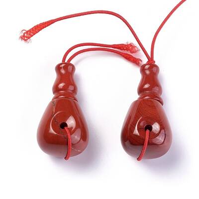 Natural Red Jasper 3 Hole Guru Beads