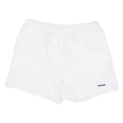 REEBOK Womens Sports Shorts White Relaxed UK 12 W30