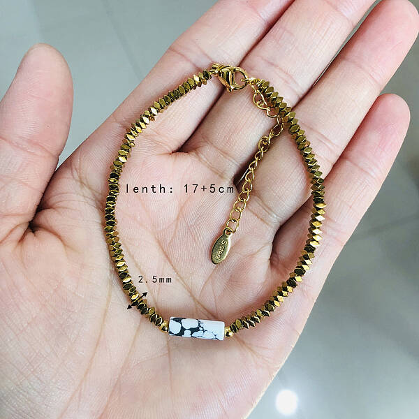 Natural White\r\nJade Beads Stretch Bracelets for Women Men