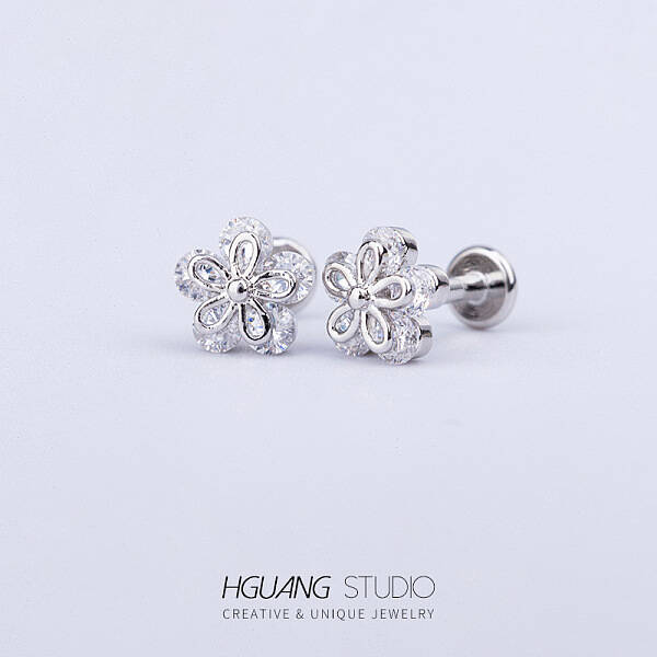 Stainless Steel Micro Pave Clear Cubic Zirconia Cartilage Earrings for Women Men