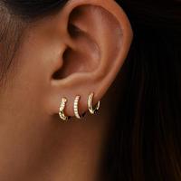 ASCOMY 14K Gold/Silver Women's Small Hoop Earrings Set, Delicate Earrings, Cubic Zirconia Earrings, Hole Crystal Earrings, Hy...