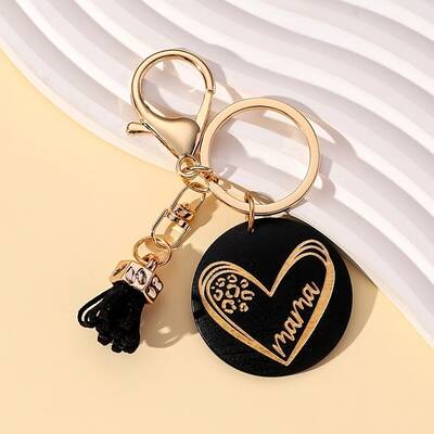Wood Tassel Pendant Keychain