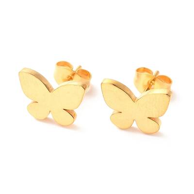 Ion Plating(IP) 304 Stainless Steel Stud Earrings