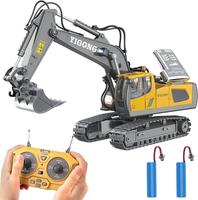 Remote Control Excavator Construction Toys for Boys,2×1200mAh RC Excavator Toy with Shovel & Light drift remoto forklift Ele...