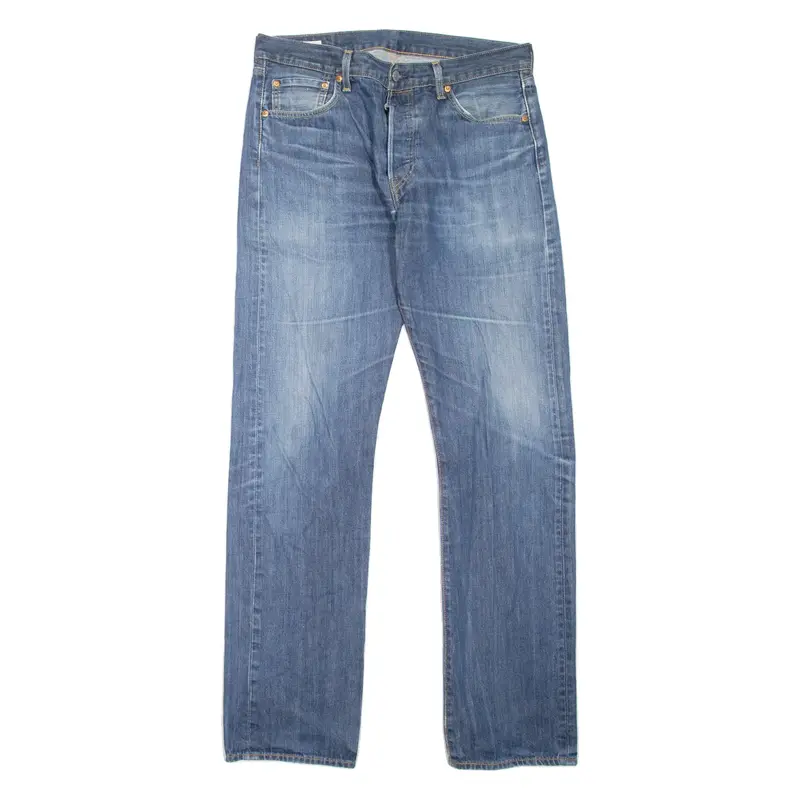 LEVI'S 501 BIG E Jeans Mens Blue Regular Straight Stone Wash W34 L36