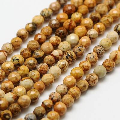 Natural Picture Jasper Beads Strands