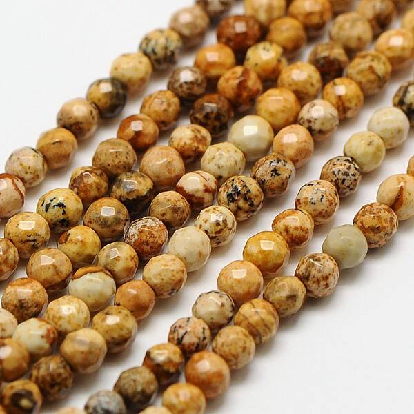 Natural Picture Jasper Beads Strands
