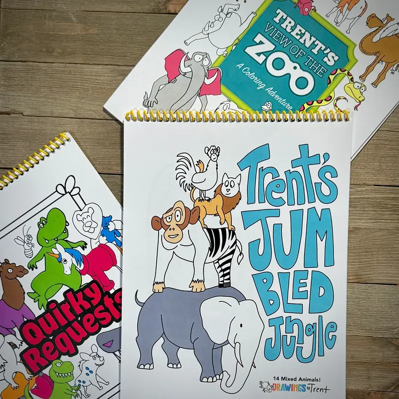 3 Pack Trent's Coloring Books (NEW!)