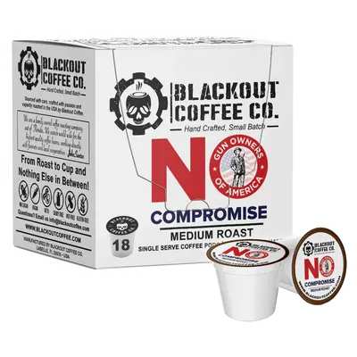 No Compromise Goa Medium Roast Coffee Pods 18ct - Fresh Roasted - Small Batch - Veteran - American Company - Whole Bean Coffe...