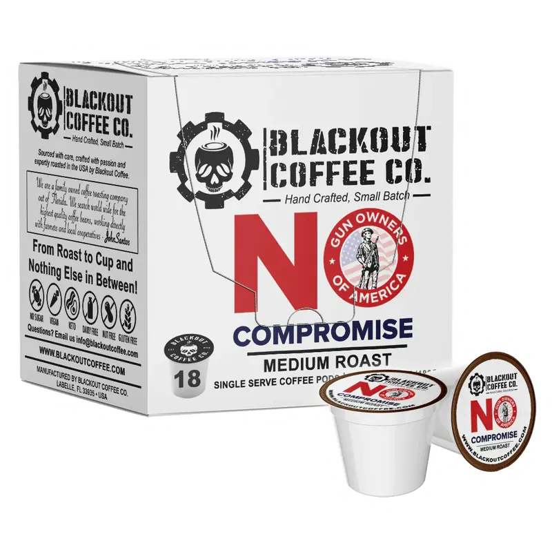 No Compromise Goa Medium Roast Coffee Pods 18ct - Fresh Roasted - Small Batch - Veteran - American Company - Whole Bean Coffe...