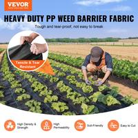 VEVOR Premium Heavy Duty Weed Barrier Landscape Fabric, Various specifications, Max 5.8 OZ Woven Geotextile Fabric Under Grav...