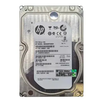 507618-006 HP 3TB 6Gb/s SAS 7200 3.5-Inch Hard Drive