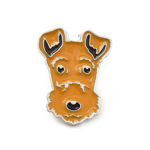 Dog Enamel Pin with Brass Butterfly Clutches