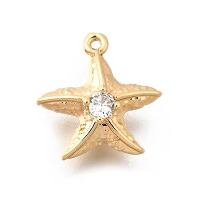 Brass Pave Clear Cubic Zirconia Charms
