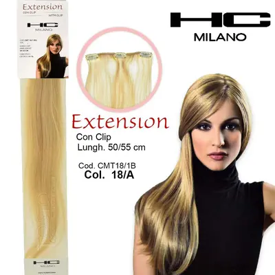 Hc milano extension 3 clips no remy width 14-16cm length 50cm col.18a
