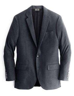 Mens Charcoal One Chest Pocket Cashmere & Wool Blazer