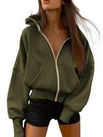 BTFBM Women's Zip Up Hoodies - Long Sleeve Fleece Y2K Jacket for Fall and Winter - Womenswear, Sweaters