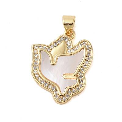 Brass Micro Pave Clear Cubic Zirconia Pendants