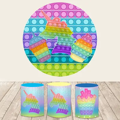 Aperturee Swim Ring Summer Pool Party Round Backdrop Kit | Custom Backdrop For Party | Party Decoration | Backdrop Sunflower ...