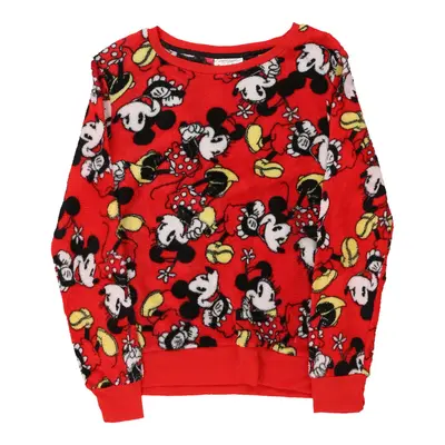 Age 13-14 Disney Graphic Fleece - Large Red Polyester