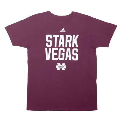 ADIDAS Starkvegas Mississippi USA T-Shirt Maroon Short Sleeve Mens M