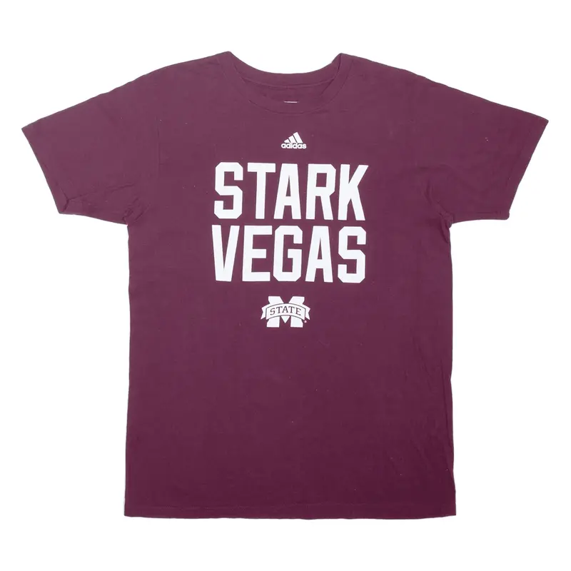 ADIDAS Starkvegas Mississippi USA T-Shirt Maroon Short Sleeve Mens M