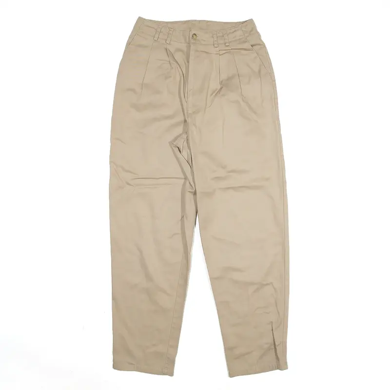 HUNT CLUB Pleated Trousers Beige Regular Tapered Womens W26 L26
