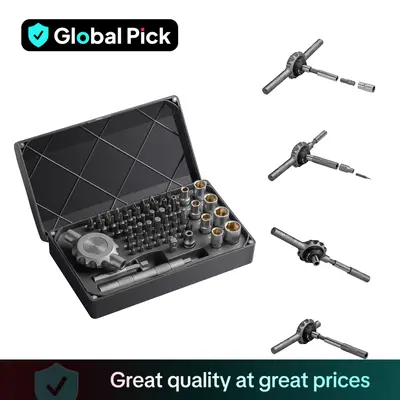 30-in-1/64-in-1 Ratchet Magnetic Screwdriver Bit Set, Flat Handle Screwdriver Bit Set for Precision Instrument/Furniture Repa...
