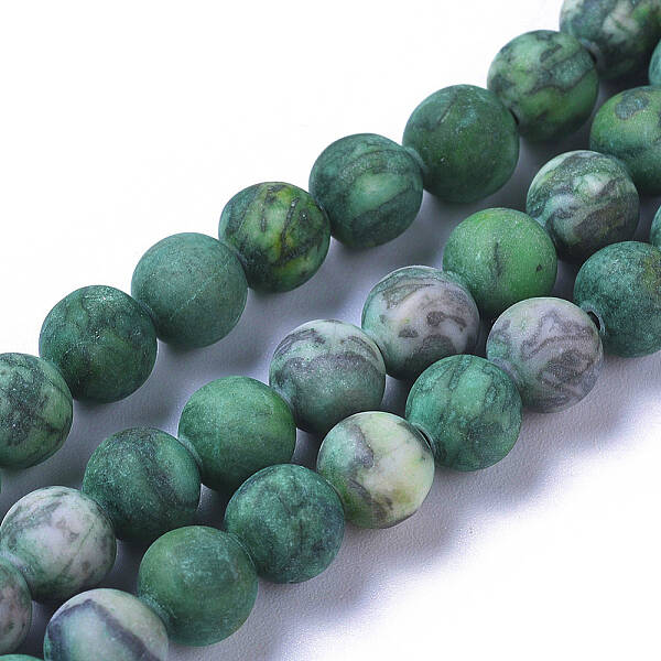 Natural Map Stone Picasso Jasper Beads Strands