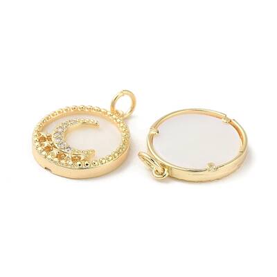 Natural White Shell Flat Round Pendants