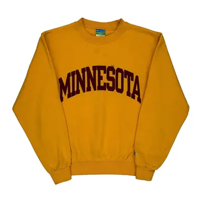 Minnesota Champion College Sweatshirt - Small Yellow Cotton Blend | Size: small
