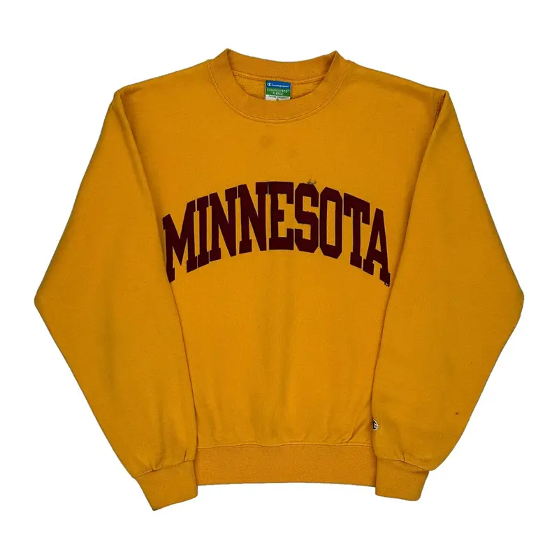 Minnesota Champion College Sweatshirt - Small Yellow Cotton Blend | Size: small