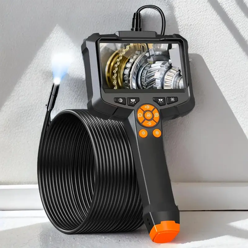 Borescope Camera with Light, 1 Count 1080P HD Inspection Camera with 4.3 Inch Screen & Semi-Rigid Cable, IP67 Waterproof Endo...