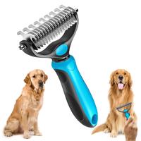 Pet Grooming Brush-Double Sided Hurtless Shedding and Dematting Undercoat Rake Comb for Dogs and Cats, No More Nasty Shedding...