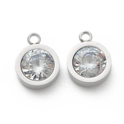 304 Stainless Steel Rhinestone Charms