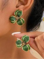 Vintage Flower Design Dangle Earrings, Elegant Jewelry for Women for Party, Daily Clothing Decor, Trendy All-match & Exquisit...