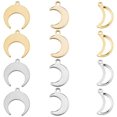 120Pcs 6 Style 304 Stainless Steel Pendants