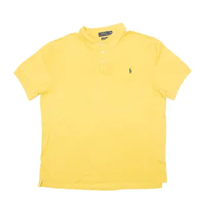 POLO RALPH LAUREN Slim Fit Polo Shirt Yellow Short Sleeve Mens 2XL