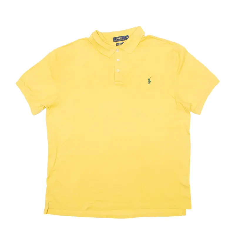 POLO RALPH LAUREN Slim Fit Polo Shirt Yellow Short Sleeve Mens 2XL