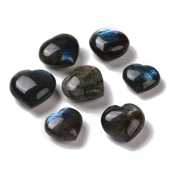 Heart Natural Labradorite Palm Stones