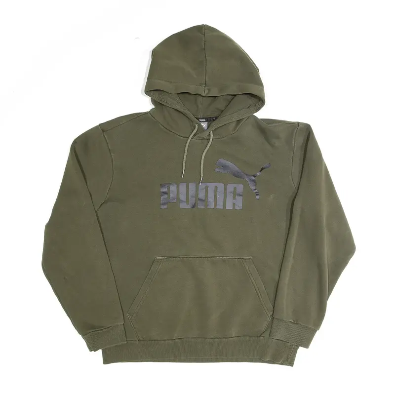 PUMA Khaki Green Pullover Hoodie Mens S
