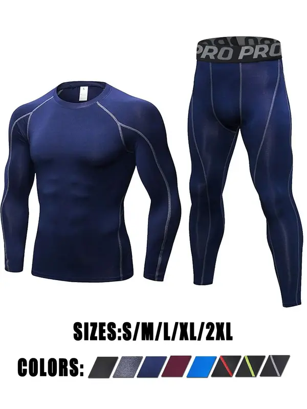 Thermal Underwear Mens Long Johns for Men Thermal Underwear Set Long Sleeve Base Layer Compression Suit Thermals Top & Bottom...
