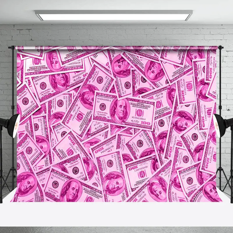 Pink Countless Dollars Las Vegas Casino Backdrop