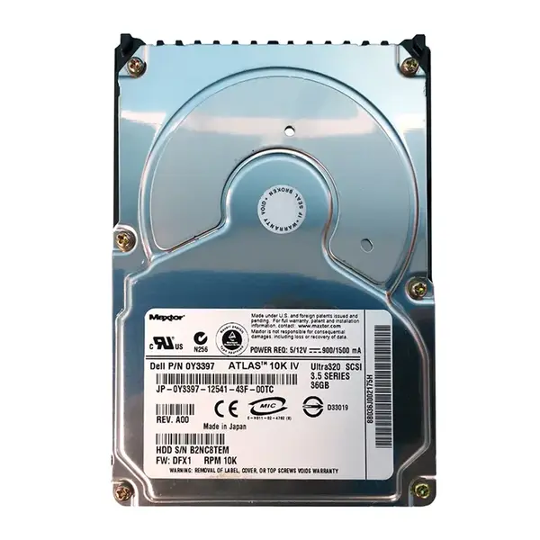 JP-0Y3397 Dell 36GB 10000RPM Ultra 320 SCSI 3.5-Inch 8MB Cache Hard Drive