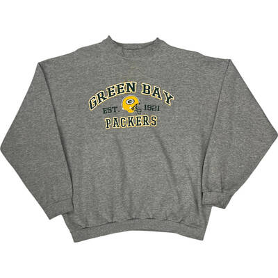 Logo Athletic Green Bay Packers Sweatshirt - XL - Grey Cotton Blend