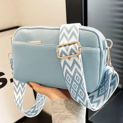 Crossbody Bags For Women Shoulder with Wide Adjustable Strap Cross Body PU Leather Handbags Trendy Purse