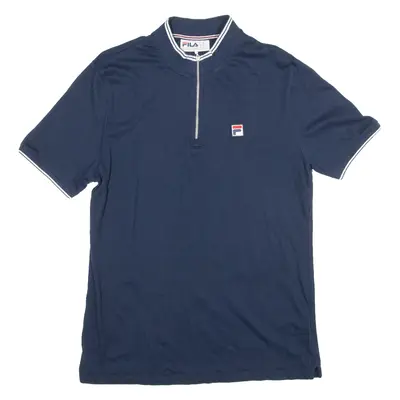 FILA Mens T-Shirt Blue 1/4 Zip XL